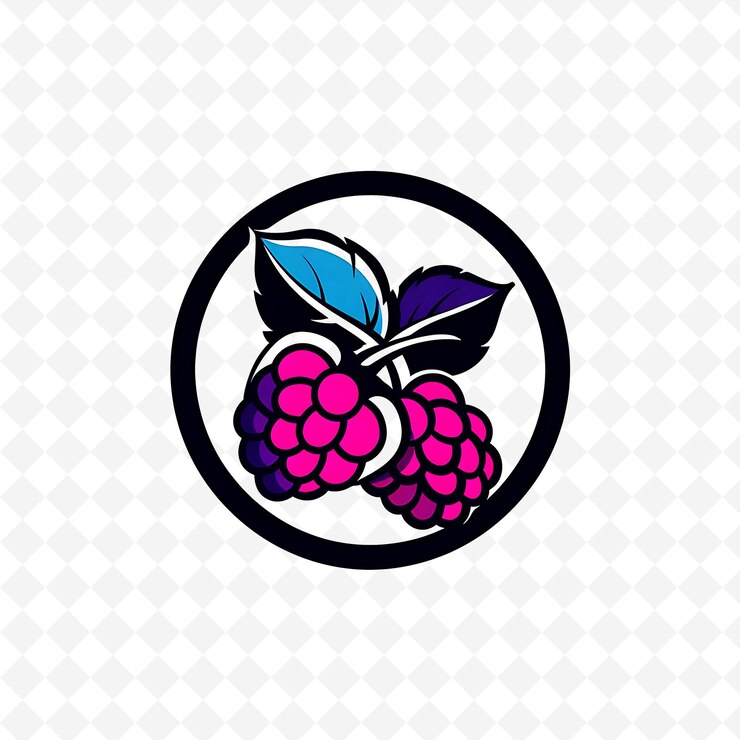PSD logotipo de batido de frambuesa de arándano con diseños de bebidas tropicales inspiradas en los arándanos y la frambuesa png