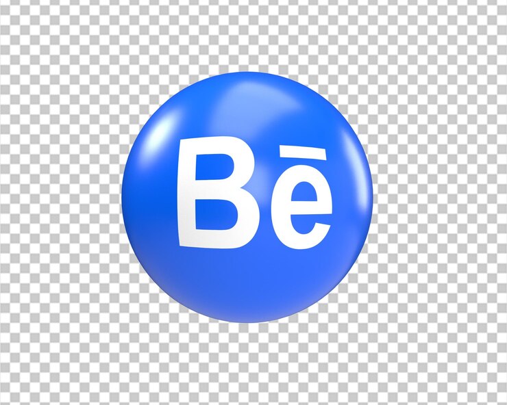 PSD logotipo de behance 3d