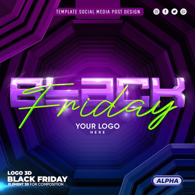 Logotipo black friday 3d