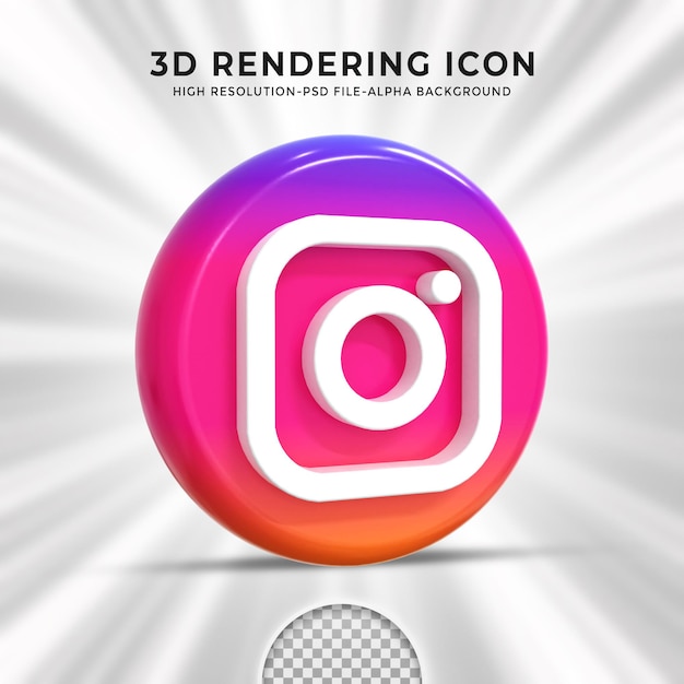 PSD logotipo brilhante do instagram e ícones de mídia social