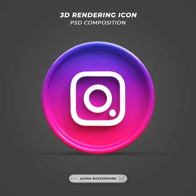 PSD logotipo brilhante do instagram e modelo de postagem em mídia social