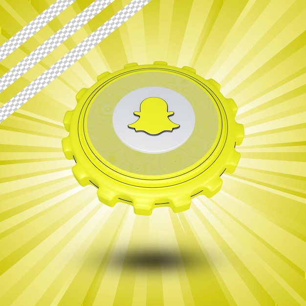 PSD logotipo brilhante do snapchat isolado design 3d