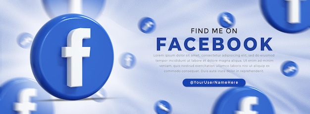 PSD logotipo brillante de facebook e iconos de redes sociales banner web