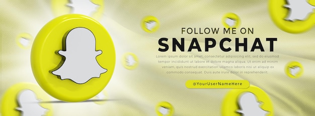 PSD logotipo brillante de snapchat e iconos de redes sociales banner web