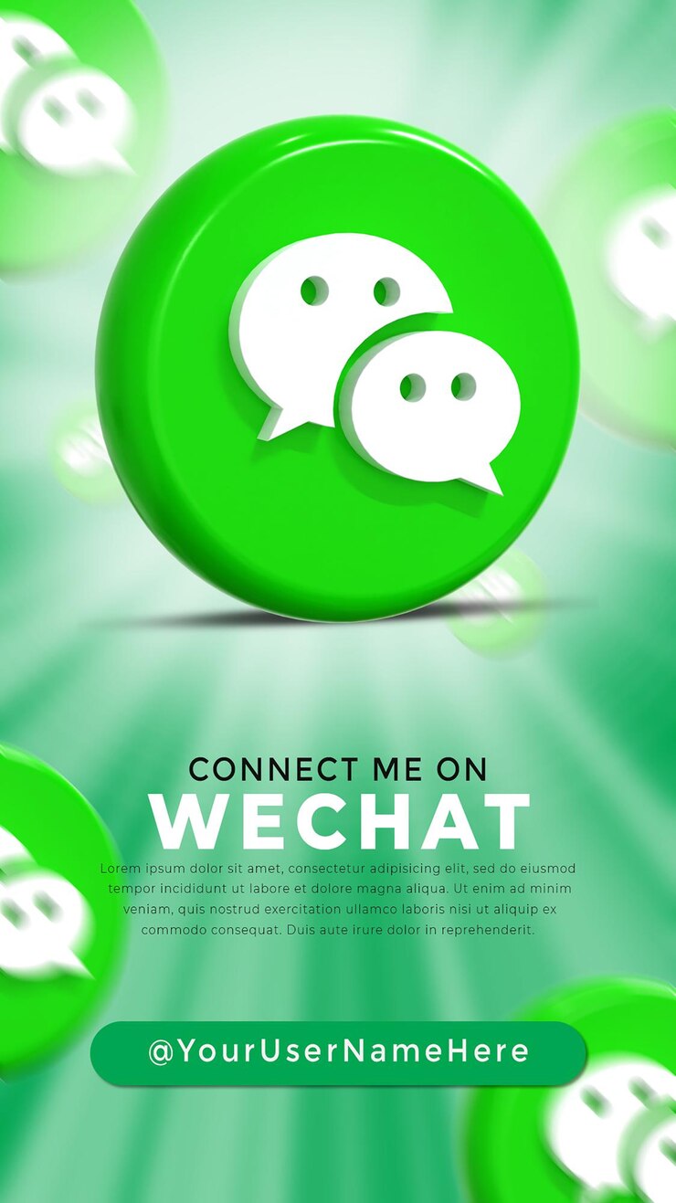 PSD logotipo brillante de wechat e íconos de redes sociales historia