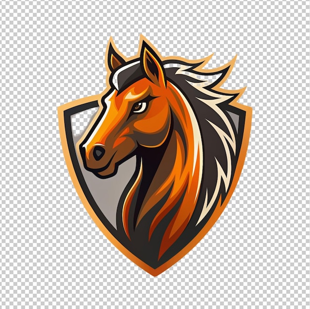 PSD el logotipo del caballo sobre un fondo transparente