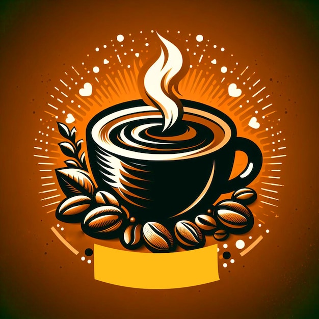 PSD el logotipo del café