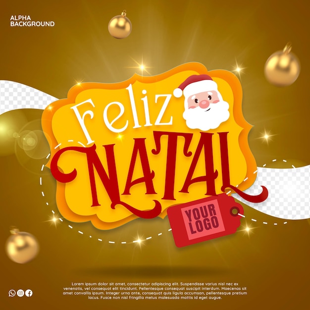 Logotipo de la campaña de navidad psd premium