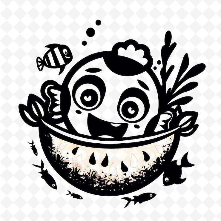 PSD logotipo de cantaloupe slush con un cantaloupe y un payaso de la selva f diseños de bebidas inspiradas en las zonas tropicales de png