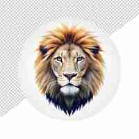 PSD el logotipo de la cara de león en un fondo transparente