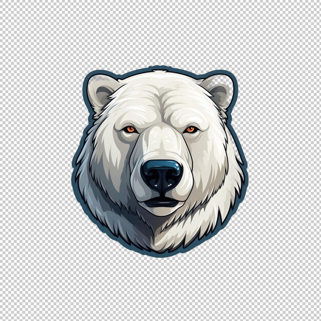 PSD el logotipo de la caricatura del oso polar aislado en el fondo es