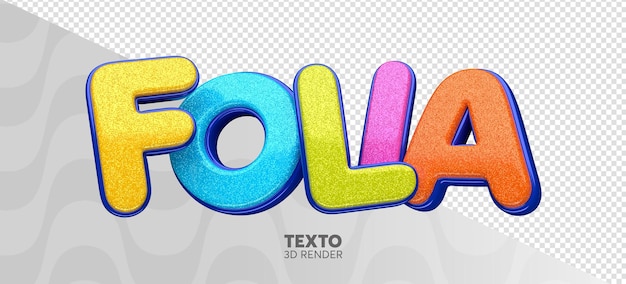Logotipo de Carnivalia 3d con textura realista de brillo en portugués