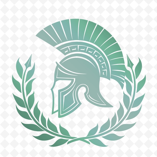 PSD el logotipo del casco spartan hoplite con corona de olivo y jabalinas f diseños vectoriales tribales creativos