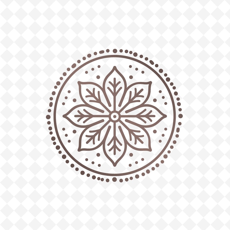PSD logotipo circular de sementes de coentro com mandala decorativa e coleções de design vetorial de ervas naturais de galinha