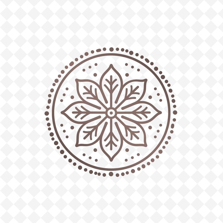 PSD logotipo circular de sementes de coentro com mandala decorativa e coleções de design vetorial de ervas naturais de galinha