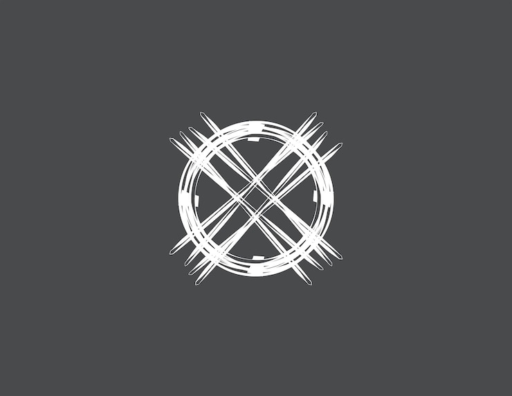 PSD un logotipo en círculo blanco con una x blanca