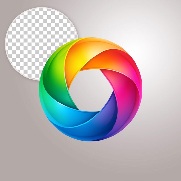 PSD logotipo un círculo una mezcla armoniosa de colores sobre un fondo transparente