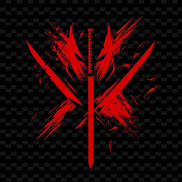 PSD el logotipo del clan ninja shinobi motoki con shuriken y katanas para diseños vectoriales tribales creativos