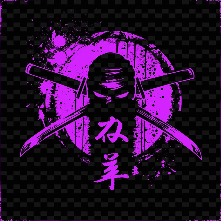 PSD el logotipo del clan ninja shinobi motoki con shuriken y katanas para diseños vectoriales tribales creativos