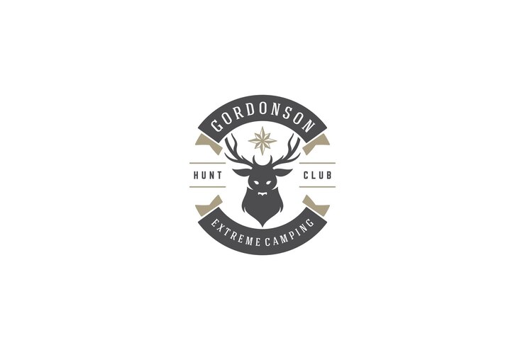 PSD logotipo del club de caza y acampada extrema