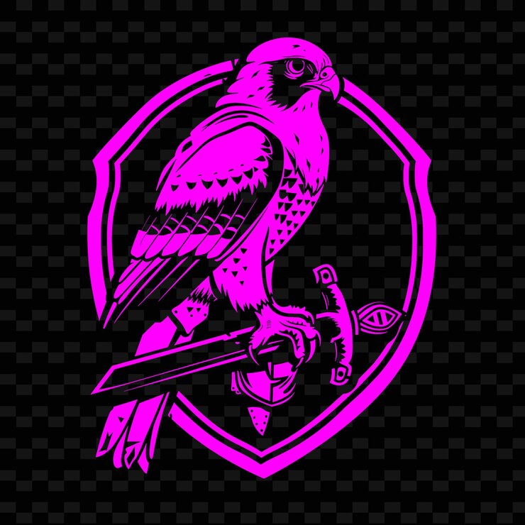 PSD logotipo del club de falconería medieval con goshawk y guantlet para diseños vectoriales tribales de de creative