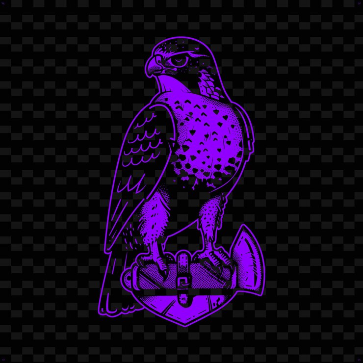 PSD logotipo del club de falconería medieval con goshawk y guantlet para diseños vectoriales tribales de de creative