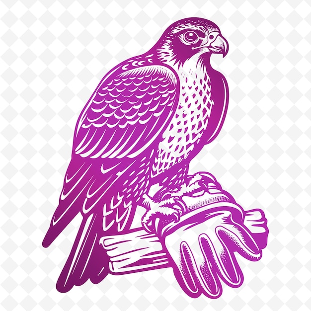 Logotipo del Club de Falconería Medieval con halcón y guante para Decora Diseños vectoriales tribales creativos