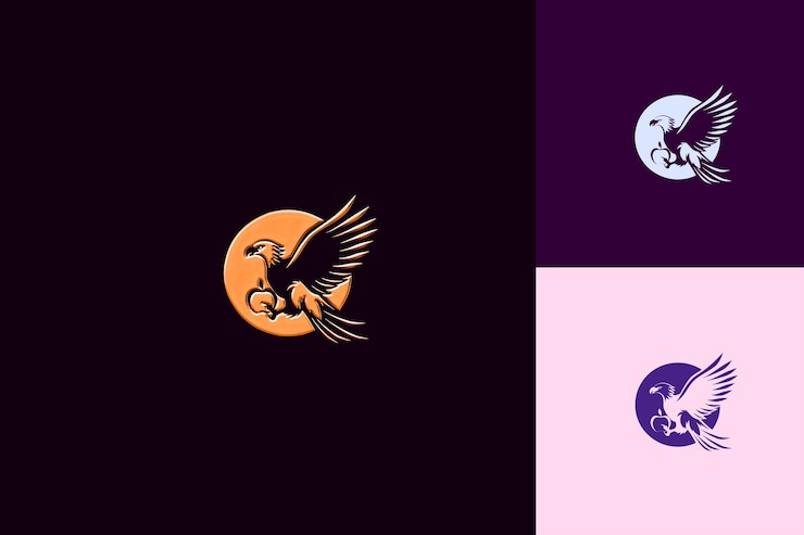 PSD logotipo de cóctel de manzana con una manzana y un emblema de águila de la selva png diseños de bebidas inspiradas en los trópicos