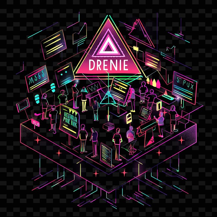 PSD un logotipo colorido con la palabra "grung" en él