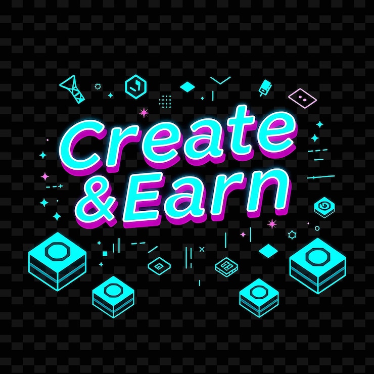 PSD un logotipo colorido con las palabras crear y aprender y aprender