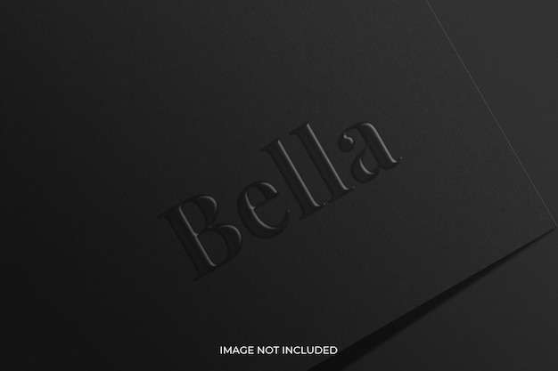 Logotipo com efeito de revestimento brilhante em maquete de papel preto premium