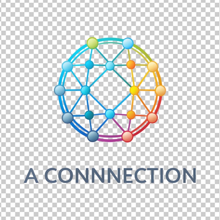 PSD un logotipo de conexión en un fondo transparente