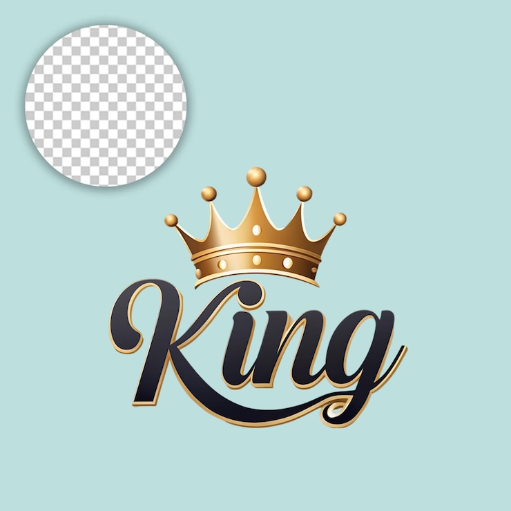 PSD el logotipo de la corona del rey sobre un fondo transparente