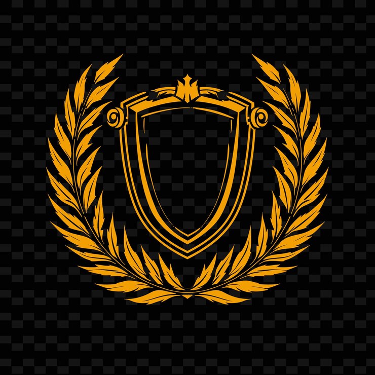 PSD logotipo de la cresta de la corona de romero con plumas decorativas y una colección de diseño vectorial de hierbas de la naturaleza de sh