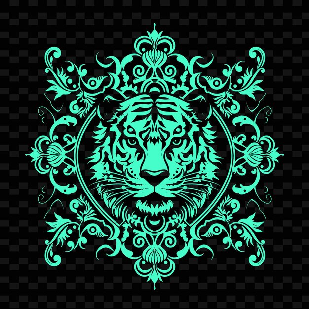 PSD logotipo de la cresta de maíz con diseño intrincado y tiger graphi nature herb vector design collections