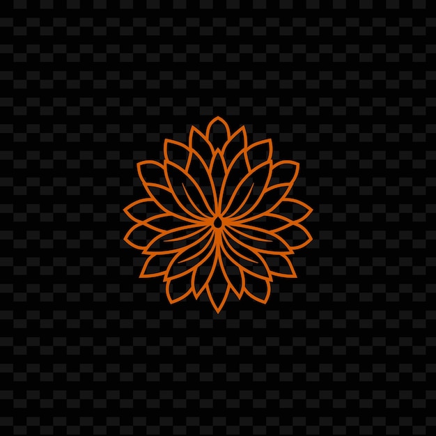 Logotipo de crisantemo minimalista con decoración Diseño vectorial creativo de la colección de la naturaleza