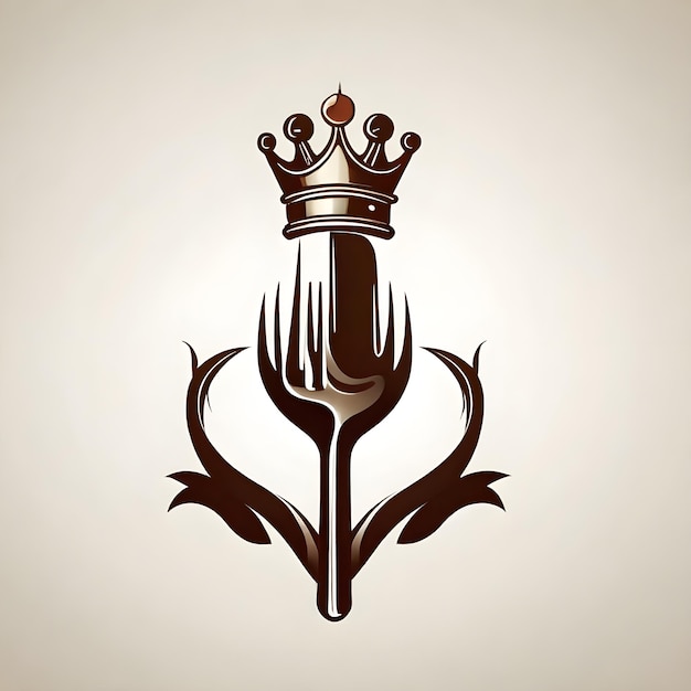 El logotipo de la cuchara de tenedor de comida de psd king