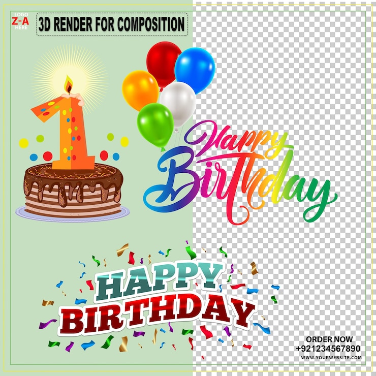 PSD el logotipo del cumpleaños