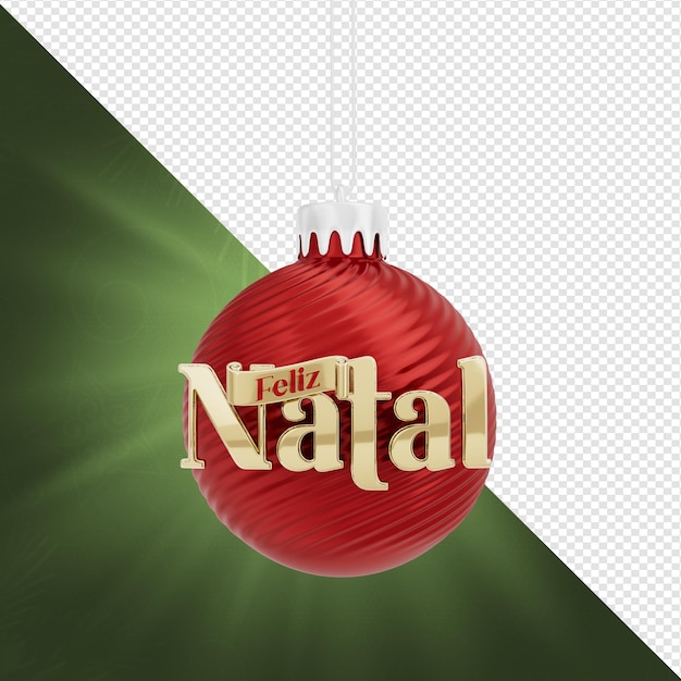 PSD logotipo da bola de natal 3d com isolado