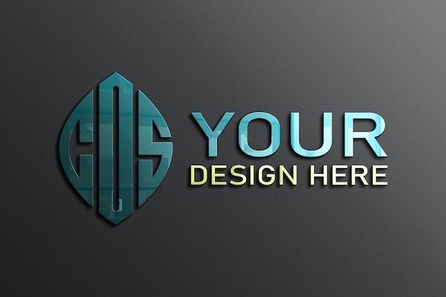 Logotipo da empresa em 3D forma de polígono logotipo moderno de monograma COS