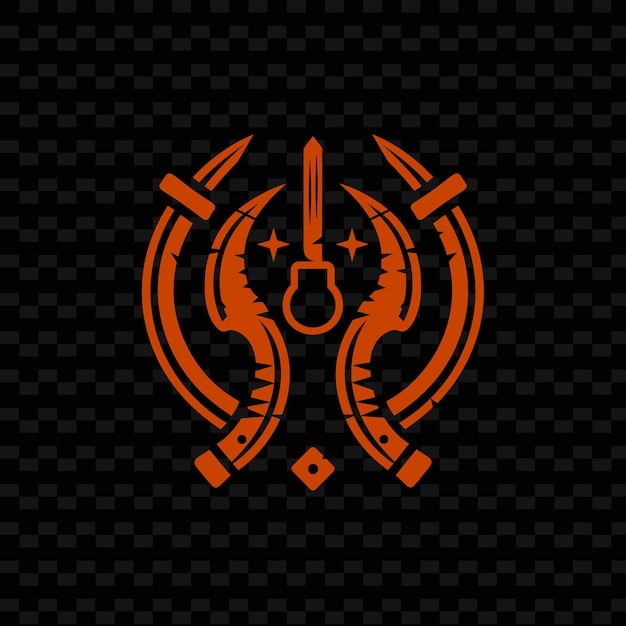 PSD logotipo da guilda de ferreiros medieval com ferradura e tongas para designs vector tribais criativos