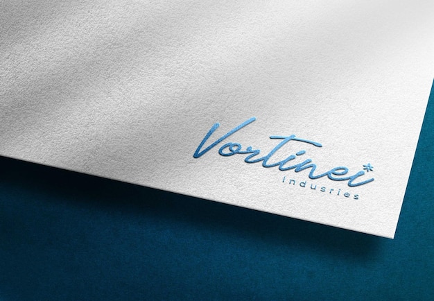 logotipo da maquete de folha azul