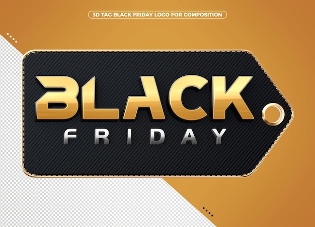 Logotipo da marca 3D Black Friday Golden para maquiagem