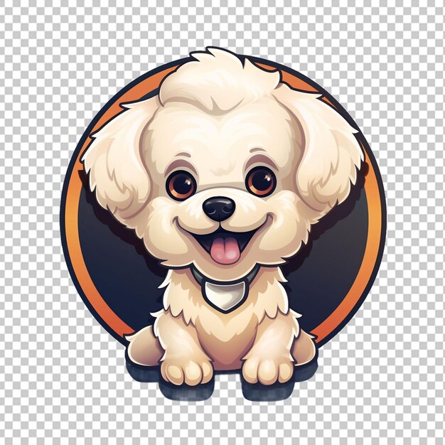 PSD logotipo da mascote bichon frise