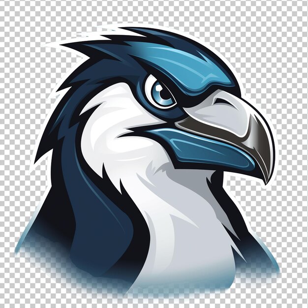 PSD logotipo da mascote do pinguim chinstrap