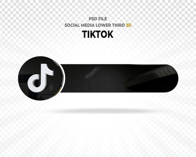 Logotipo da tiktok, terço inferior 3d render