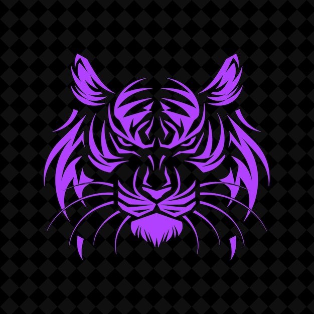 PSD logotipo da tribo do tigre feroce com listras de tigre e desenhos minimalistas tri-creativos vetoriais