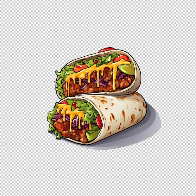 PSD logotipo de adesivo burritos isolado isolado de fundo