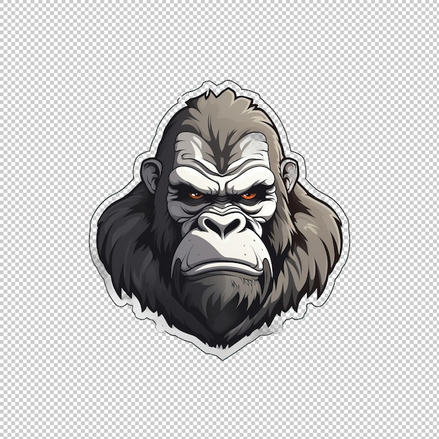 PSD logotipo de adesivo gorila isolado isola de fundo