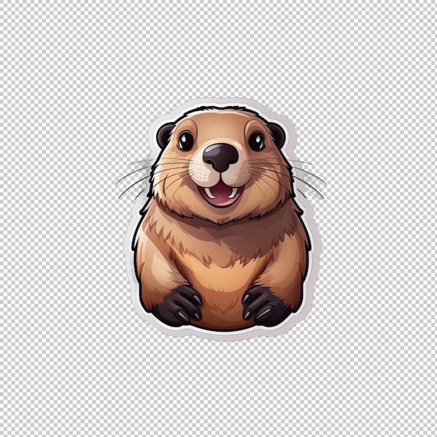 PSD logotipo de adesivo groundhog isolado iso de fundo